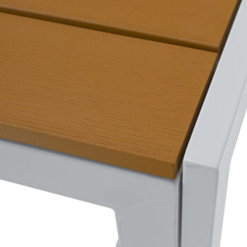 KONDELA Bonto záhradný stôl biela / dub – Obrázok 8