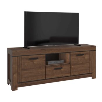 KONDELA Boras 2D1S tv stolík dub hnedý - Image 5