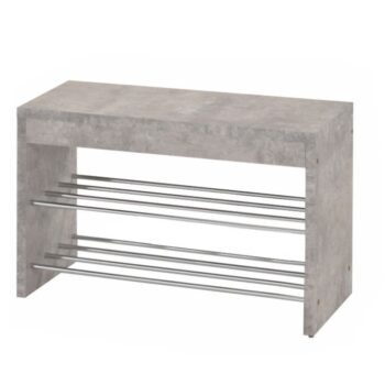 Upútajte pozornosť každej návštevy len čo vojdú s lavicou s botníkom LUSIA. Rozmery lavice sú (ŠxHxV): 80x30x47 cm. Okrem toho, že obsahuje dve kovové poličky na topánky, poskytuje tiež miesto na sedenie, čo je veľmi praktické. Vyrobená je z MDF v prevedení betón, poličky sú kovové. Maximálna…