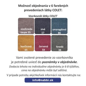 Krásna a pohodlná boxspringová manželská posteľ FERATA Vám dopraje pohodlný a ničím nerušený spánok. Nakoľko postele typu Boxspring zabezpečia svojou konštrukciou oveľa lepší spánok ako tie, ktoré poznáte doteraz. Rozmery postele sú (ŠxHxV): 120x215x90 cm, pričom plocha na spanie má (ŠxD):…