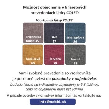 Krásna a pohodlná boxspringová manželská posteľ FERATA Vám dopraje pohodlný a ničím nerušený spánok. Nakoľko postele typu Boxspring zabezpečia svojou konštrukciou oveľa lepší spánok ako tie, ktoré poznáte doteraz. Rozmery postele sú (ŠxHxV): 160x215x90 cm, pričom plocha na spanie má (ŠxD):…