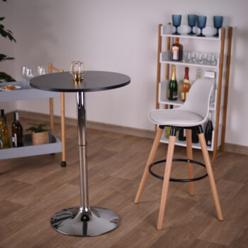 Okrúhly barový stôl Brany 2 New 60 v elegantnej kombinácii čiernej a chrómovej farby je ideálnym doplnkom pre moderné interiéry. Tento stôl, vyrobený z kvalitného MDF materiálu a chrómu, ponúka nielen štýlový vzhľad, ale aj vysokú funkčnosť. S nastaviteľnou výškou od 85,5 cm do…