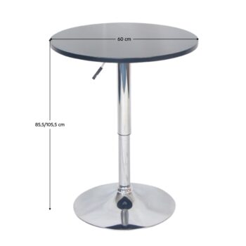 Okrúhly barový stôl Brany 2 New 60 v elegantnej kombinácii čiernej a chrómovej farby je ideálnym doplnkom pre moderné interiéry. Tento stôl, vyrobený z kvalitného MDF materiálu a chrómu, ponúka nielen štýlový vzhľad, ale aj vysokú funkčnosť. S nastaviteľnou výškou od 85,5 cm do…