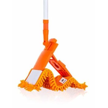 BRILANZ Mop plochý ženilkový s teleskopickou tyčou 120 cm, oranžový