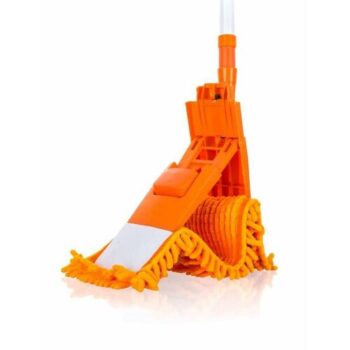 BRILANZ Mop plochý ženilkový s teleskopickou tyčou 120 cm, oranžový