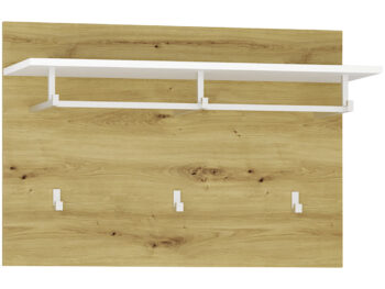 Vešiakový panel BRISTOL HP určite krásne zapasuje aj do Vášho interiéru. Rozmery vešiakového panela sú (ŠxHxV): 80,3x30x55 cm. Moderný dizajn, klasická kombinácia bielej a drevitého dekoru dub artisan či kvalita materiálov, to všetko Vám ponúka kolekcia Bristol. Nábytok je zhotovený z DTD …