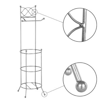 KONDELA Brizo kovový stojan na toaletný papier strieborná – Obrázok 5