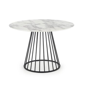 Elegantný štýl okrúhleho jedálenského stola BRODWAY dokonale zapasuje do moderne zariadenej jedálne či kuchyne. Dizajnová podnož vyrobená z ocele s práškovým nástrekom ho robí ešte luxusnejším. Vrchná doska stola je vyrobená z dyhovanej MDF a je v nádhernom prevedení biely mramor. Tento unikátny…