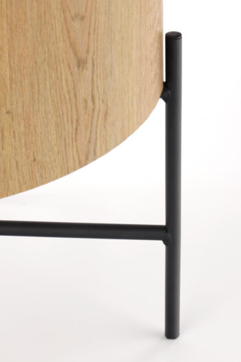 S dávkou štýlu a elegancie k Vám prichádza okrúhly konferenčný stolík BROOKLYN S. Vyrobený je z kombinácie dyhovanej MDF a ocele s práškovým nástrekom. Vrchnú dosku stola v prevedení dub prírodný dokonale dopĺňa stabilná konštrukcia čiernej farby. Rozmery stola sú (ŠxHxV): 45x45x45 cm. Dodávaný je…