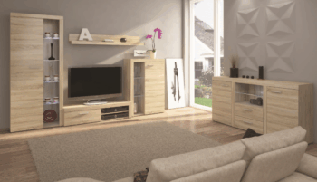 Komoda je vhodným doplnkom k obývacej stene Bruma. Svojím moderným prevedením zútulní miestnosť. Komoda sa vyrába vo farebnom prevedení dub sonoma. Materiál LTD doska. Komodu ponúkame vo veľkosti š/v/h 156,4/80,5/40,25 cm.Pre zviditeľnenie odporúčame dokúpiť LED osvetlenie sklených poličiek. Dodávame v demontovanom stave.