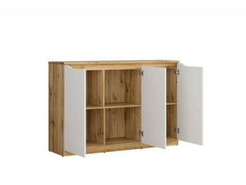 BLACK RED WHITE Nuis KOM3D komoda dub wotan / biely lesk – Obrázok 2