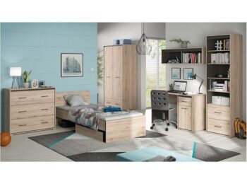 BLACK RED WHITE Ronse REG2S regál dub san remo svetlý / sivý wolfram – Obrázok 4