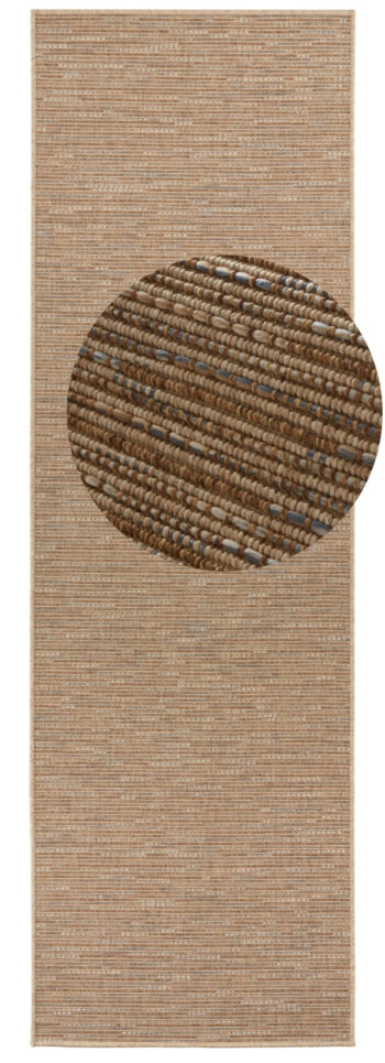 BT Carpet, Behúň Nature 104264 Grey / Gold – na von aj na doma, 80x500, béžová, chodba / predsieň