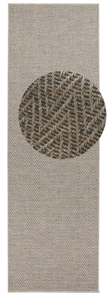BT Carpet, Behúň Nature 104266 Grey / Multicolor – na von aj na doma, 80x350, šedá, chodba / predsieň