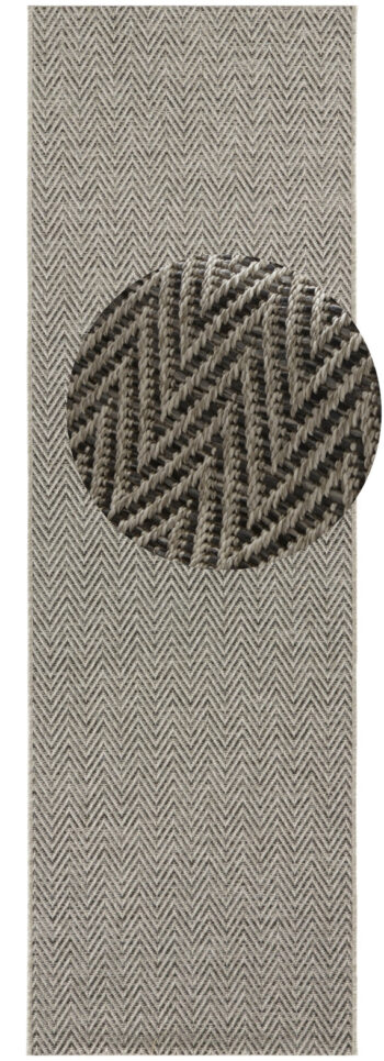 BT Carpet, Behúň Nature 104269 Grey / Anthracite – na von aj na doma, 80x150, šedá, chodba / predsieň