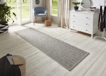 BT Carpet, Behúň Nature 104269 Grey / Anthracite – na von aj na doma, 80x350, šedá, chodba / predsieň