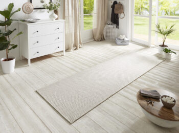BT Carpet, Behúň Nature 104270 Ivory – na von aj na doma, 80x350, biela, chodba / predsieň