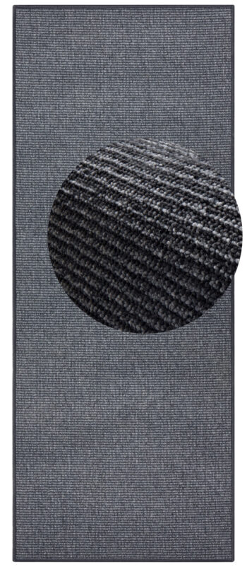 BT Carpet, Kusový koberec Bouclé 104435 Anthracite, 67x400, šedá, chodba / predsieň