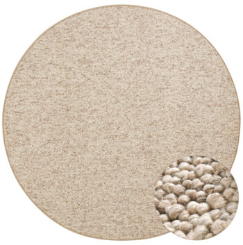 BT Carpet, Kusový koberec Wolly 102842 kruh, 133x133 (priemer) kruh, béžová, obývacia izba
