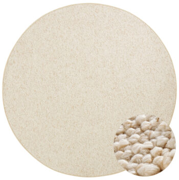 BT Carpet, Kusový koberec Wolly 102843 kruh, 133x133 (priemer) kruh, biela, obývacia izba
