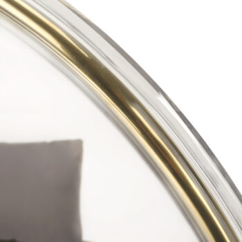 Závesné hojdacie kreslo Bubble Typ 1 - priehľadná / sivá / zlatá; Rozmery (ŠxHxV): 102x61x102 cm; Materiál: nehrdzavejúca oceľ / akryl / látka.