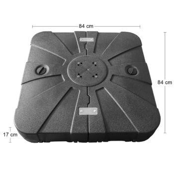 Podstavec pod slnečník Burden 4 je vyrobený z kvalitného HDPE materiálu čiernej farby, ktorý je vhodný na umiestnenie slnečníka typu KAZUAR s priemerom striešky až do 3,5 m. Je pevný, odolný a vydrží niekoľko sezón. Pre maximálnu funkčnosť je potrebné ho naplniť 2 x 100 litrami vody. Jeho rozmery…