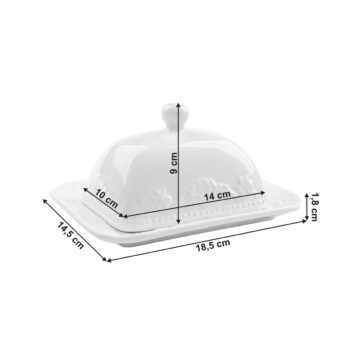 Dóza na maslo Butter Home v elegantnom bielom lesku je ideálnym doplnkom pre každú modernú kuchyňu. Táto maselnička od značky KONDELA je vyrobená z kvalitnej dolomitovej keramiky, ktorá zaručuje dlhú životnosť a odolnosť voči poškodeniu. S rozmermi 18,5 cm na…