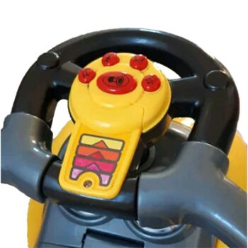 Baby Mix Detská odrážadlo s vodiacou tyčou 3v1Mega Car, žltá