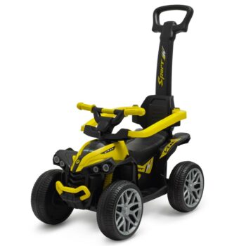 Baby Mix Detská odrážadlo s vodiacou tyčou MegaPrime EVA, žltá