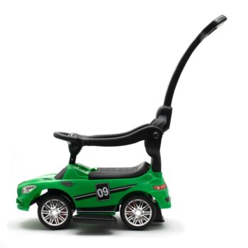 Baby Mix Detská odrážadlo so zvukom a vodiacoutyčou Racer, zelená