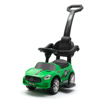 Baby Mix Detská odrážadlo so zvukom a vodiacoutyčou Racer, zelená