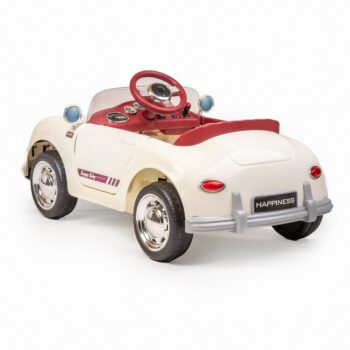 Baby Mix Detské elektrické autíčko Retro Pearl, biela