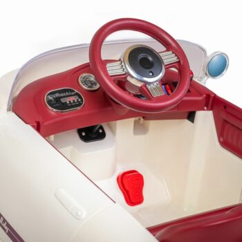 Baby Mix Detské elektrické autíčko Retro Pearl, biela