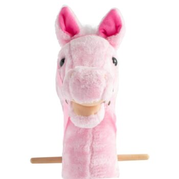 Baby Mix Hobby Horse so zvukom a kolieskami Rosieružová, 95 x 23 x 23 cm