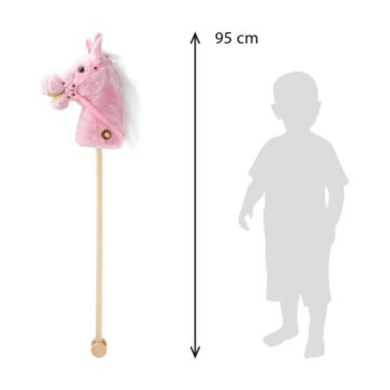 Baby Mix Hobby Horse so zvukom a kolieskami Rosieružová, 95 x 23 x 23 cm