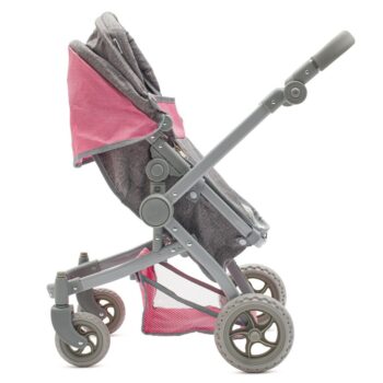 Baby Mix Kočárik pre bábiky 2v1 Sophieružovo-sivý, 63,5 x 37 x 63,5 cm