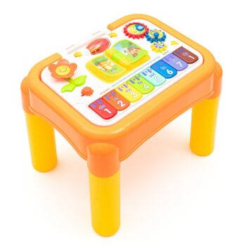 Baby Mix Multifunkčný hudobný vzdelávací stolík3v1, žltý