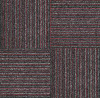 Balta, Kobercový štvorec Sonar Lines 4520 červenočierny 50 x 50 cm, chodba / predsieň