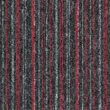 Balta, Kobercový štvorec Sonar Lines 4520 červenočierny 50 x 50 cm, chodba / predsieň