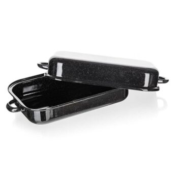 Banquet 2-dielny hranatý smaltovaný pekáč CULINARIA Black, 35 cm