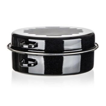 Banquet 2-dielny oválny smaltovaný pekáč CULINARIA Black, 38 cm