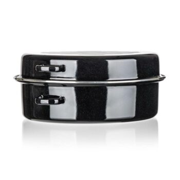 Banquet 2-dielny oválny smaltovaný pekáč CULINARIA Black, 38 cm