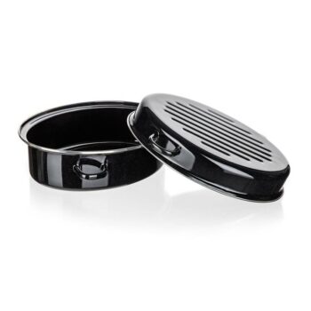 Banquet 2-dielny oválny smaltovaný pekáč CULINARIA Black, 38 cm