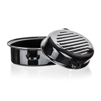 Banquet 2-dielny oválny smaltovaný pekáč CULINARIA Black, 38 cm