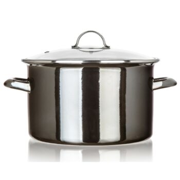 Banquet Hrniec smaltovaný METALLIC Black 26 cm, 6 l, s pokrievkou, 26 cm