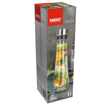 Banquet Karafa sklenená s nehrdz. nálevkou DALEN 1000 ml