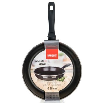 Banquet Panvica smaltovaná METALLIC Black 28 cm, s nepriľnavým povrchom, 28 cm