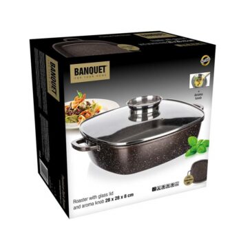Banquet Pekáč s nepriľnavým povrchom PREMIUM Dark Brown 28 x 28 x 8 cm