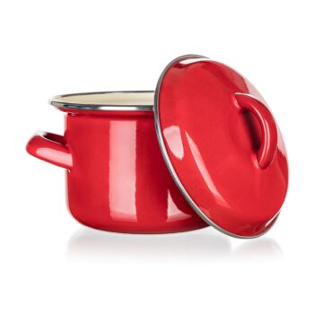 Banquet Smaltovaný hrniec s pokrievkou Milton red, 12 cm, 0,78 l, 12 cm