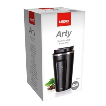Banquet Termohrnček cestovný ARTY 450 ml, čierna